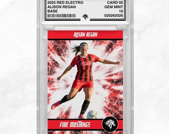 Custom SOCCER CARD Red Electro Slab or Digital Design