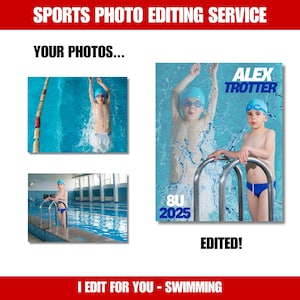 Benutzerdefiniertes Schwimmfoto-Poster - Personalisiert mit Ihren Fotos - Seniorengeschenk - Trophäe Sportfotos