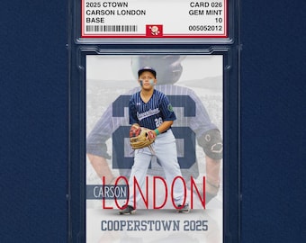 Custom COOPERSTOWN Baseball Card Slab or Digital Design