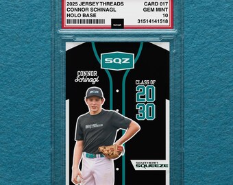 Custom Baseball Card JERSEY THREADS Slab or Digital Design - Senior Gift