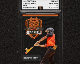 Custom STITCHED Baseball Card Slab or Digital Design - Holo - Holographic