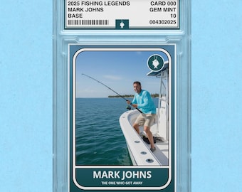 Custom FISHING LEGENDS Collectors Card Slab or Digital Design