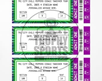PRINTABLE Cosmic Tour - Glow Baseball - Custom Tickets - Baseball - Gift