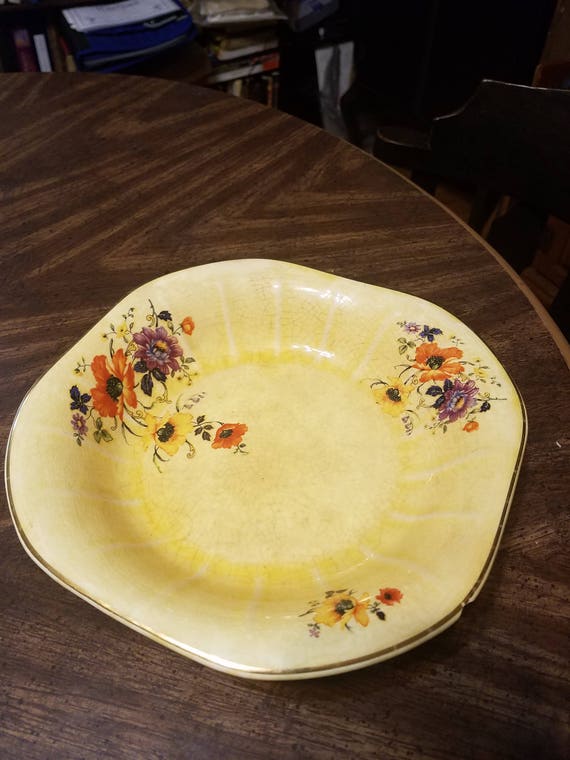 1930's Limoges Golden Glow square bowl 8 1/4 Etsy