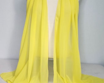 The Bell Scarf, Canary Yellow Silky Touch Chiffon, Beautiful Drape