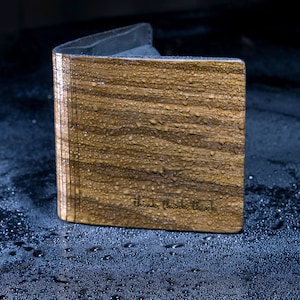 Cartera de hombre / Cartera hecha a mano / Cartera de madera / Cartera de madera hecha a mano para hombre / Cartera marrón / Cartera negra / Cartera única / Regalo para él