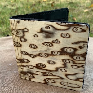 Karelia roots wallet | Men's wallet | leather wallet | Wooden wallet | Handmade leather wallet | Gift for him | Christmas gift
