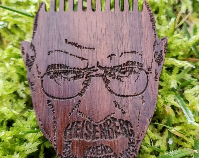 Breaking Bad Heisenberg Themed Wooden Beard Comb - Pocket Beard Comb - Handmade Wooden Beard Brush - Beard Care -Christmas Gift -Beard Brush