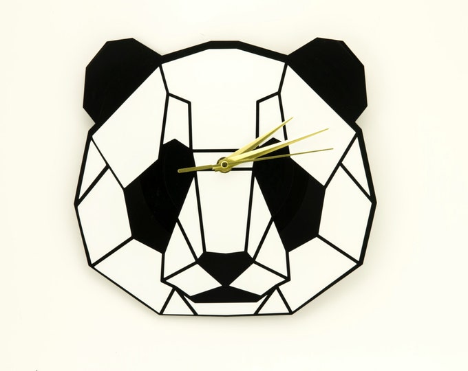 Kids clocks | Panda clock | Wall clock | Vinyl record clock | Kitchen clocks | Home decor wall art | Graphic clock