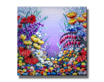 Wildflowers Series “Dusk Delight” by Veronica Hage - Print of my original acrylic impressionist flower painting - Floral art decor print