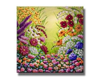 Wildflowers Series "Morning Rapture” by Veronica Hage - Print of my original acrylic impressionist flower painting - Floral art decor print