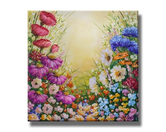 Wildflowers Series "Paradise At Dawn” by Veronica Hage - Print of my original acrylic impressionist flower painting - Floral art decor print