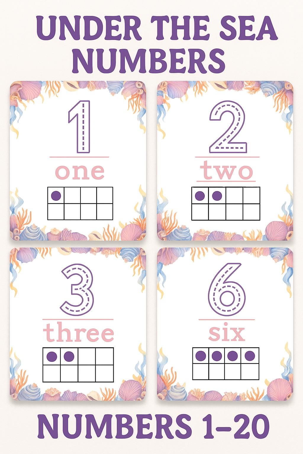 Under the Sea Number Posters 1–20 | Ocean Theme Classroom Decor | Ten ...