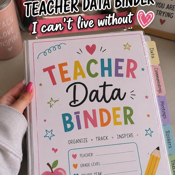 Teacher Data Binder Printable | Classroom Organization, Assessment Trackers (Digital Download)