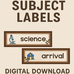 Farmhouse Bulletin Subject Labels