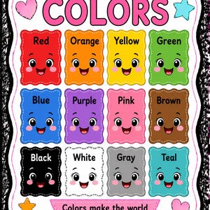 Pastel Composition Classroom Colors and Shapes Posters