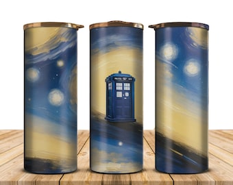 Flying Tardis, insulated tumbler