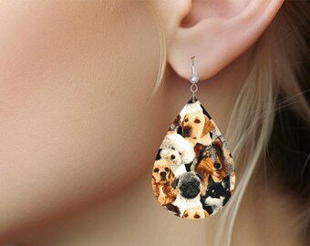 Dog Teardrop Sublimation Earrings