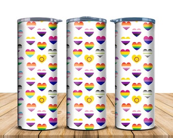 LGBTIA Hearts Tumbler, insulated tumbler