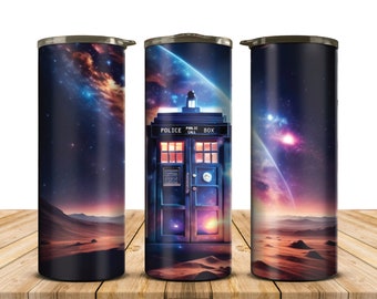 Cosmic Tardis Tumbler, insulated tumbler