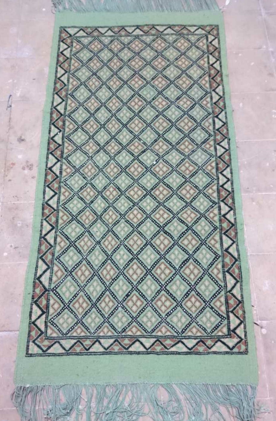 Brun Noir Tapis De Kilim