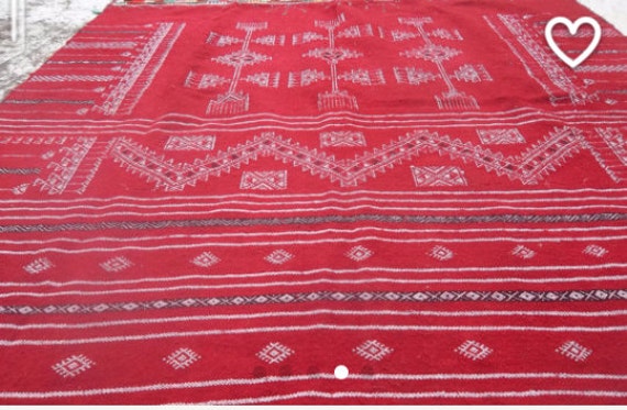 Kilim Tapis Rouge à La Main, Laine, Tissé Tapis, Kilim Grand, Style Vintage de Kilim, 155 cm 144 cm,