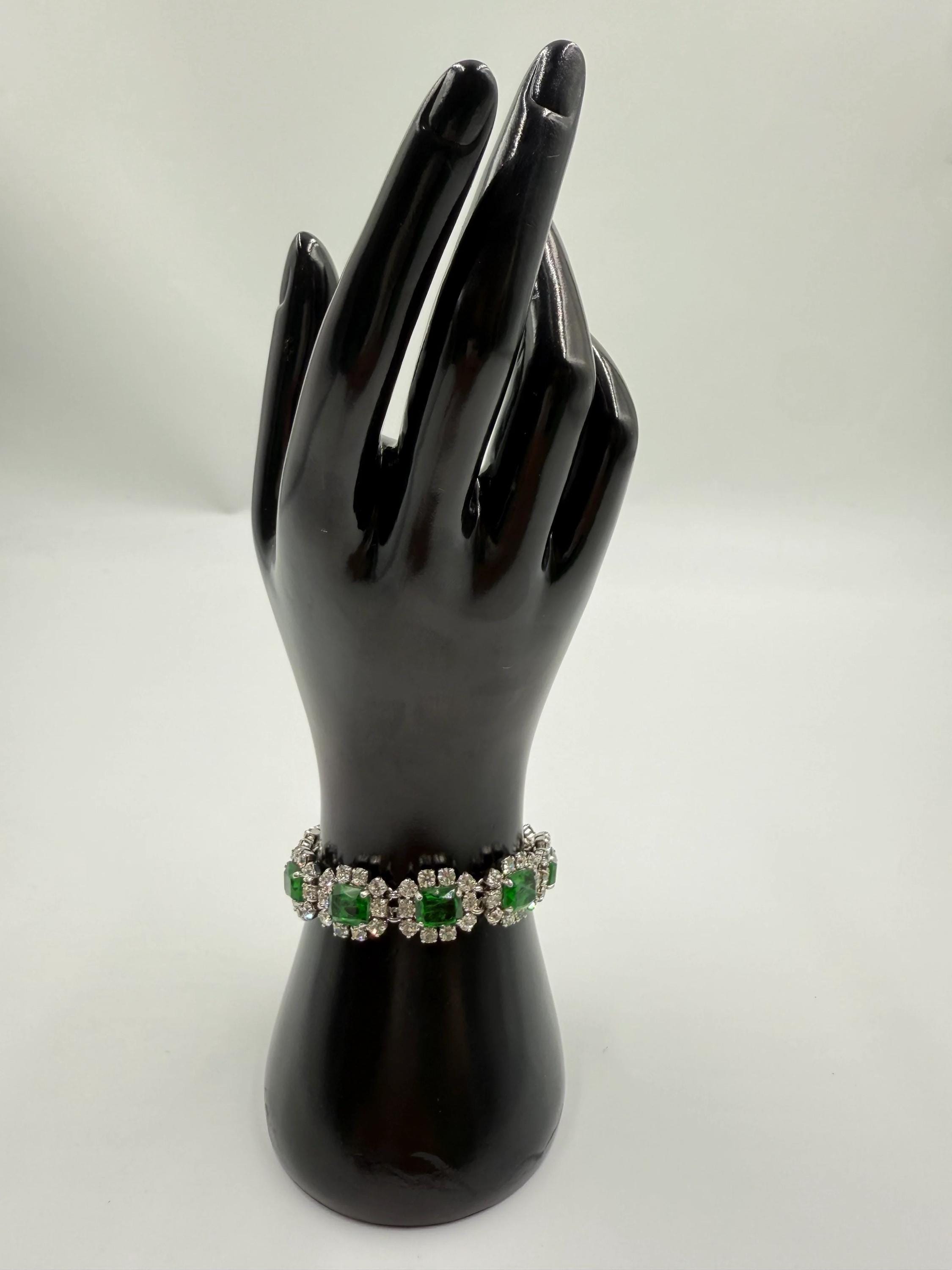 アクセサリー Vintage Dior Rare 1972 Christian Dior Emerald & Glass Stone Bracelet - Etsy