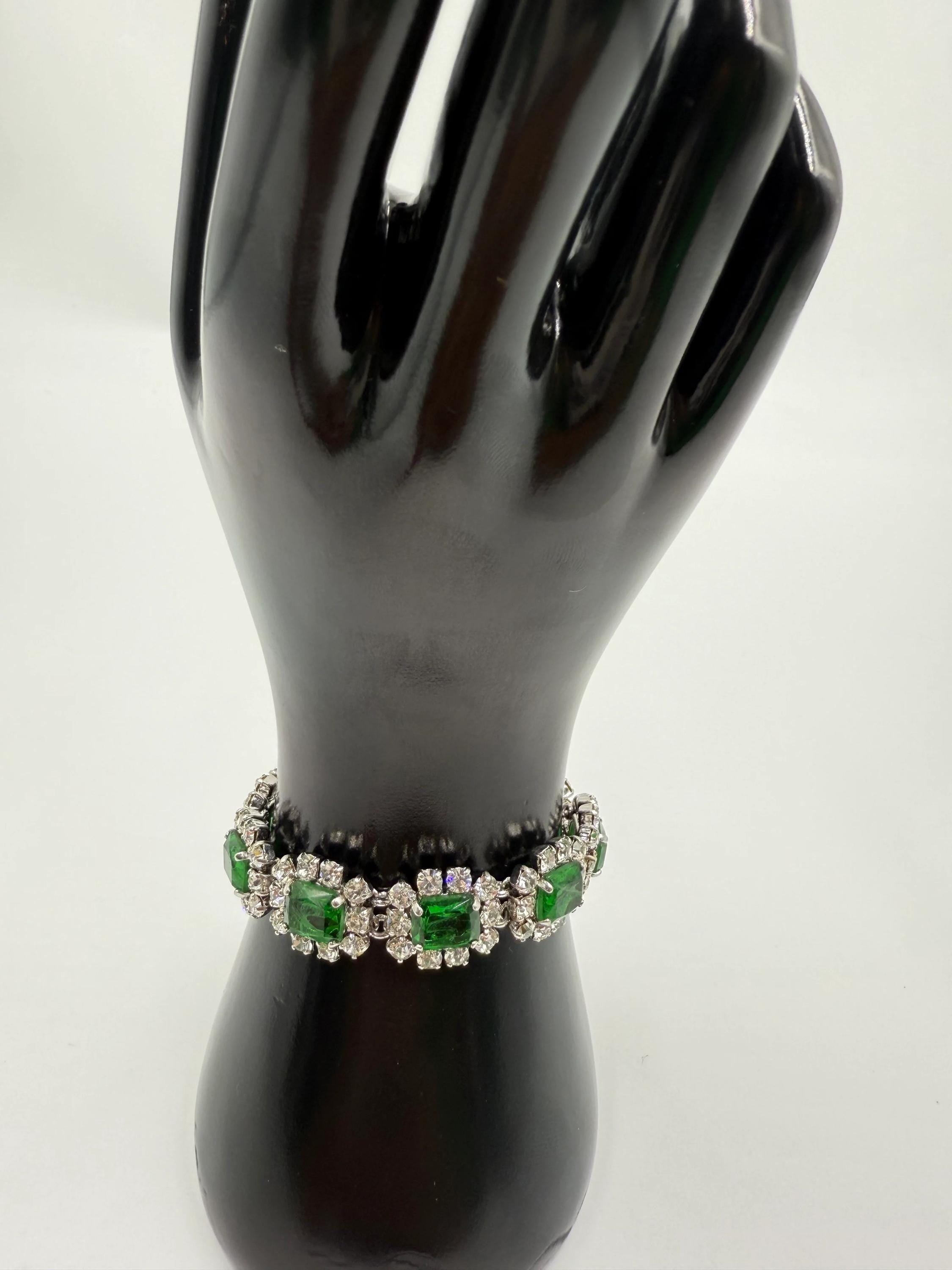 Rare 1972 Christian Dior Emerald & Glass Stone Bracelet - Etsy