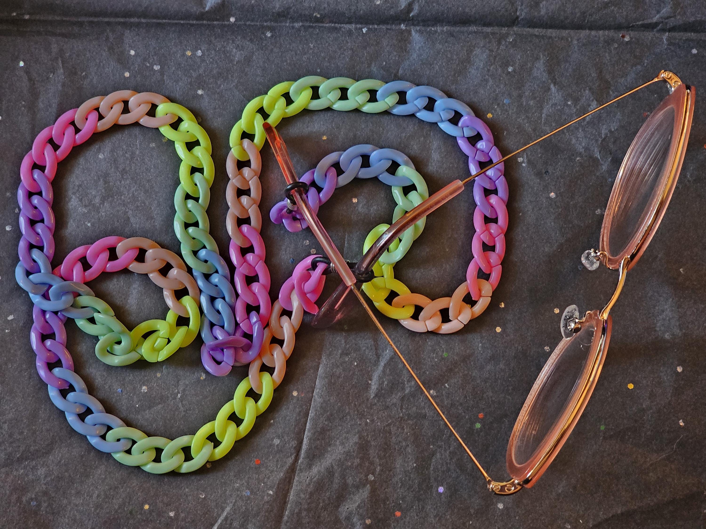 Chunky Glasses Chain Rainbow - Etsy Australia display picture 1
