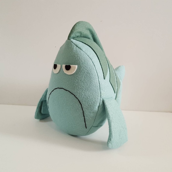 Large Mr. Grumpfish plush bubble guppy grumpy fish pout Etsy
