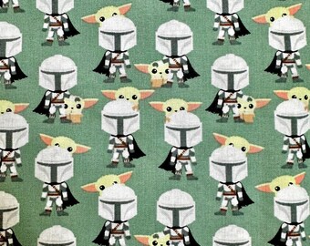 Mandalorian & Grogu Star Wars Fabric – 100% Cotton Quilting Fabric