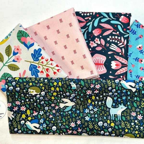 Open Fields: Full of Wonder Fat Quarter Bundle by Michael Miller Fabrics - Spring Fabric - Forest Animal Fabric - Baby Girl Quilt Fabric