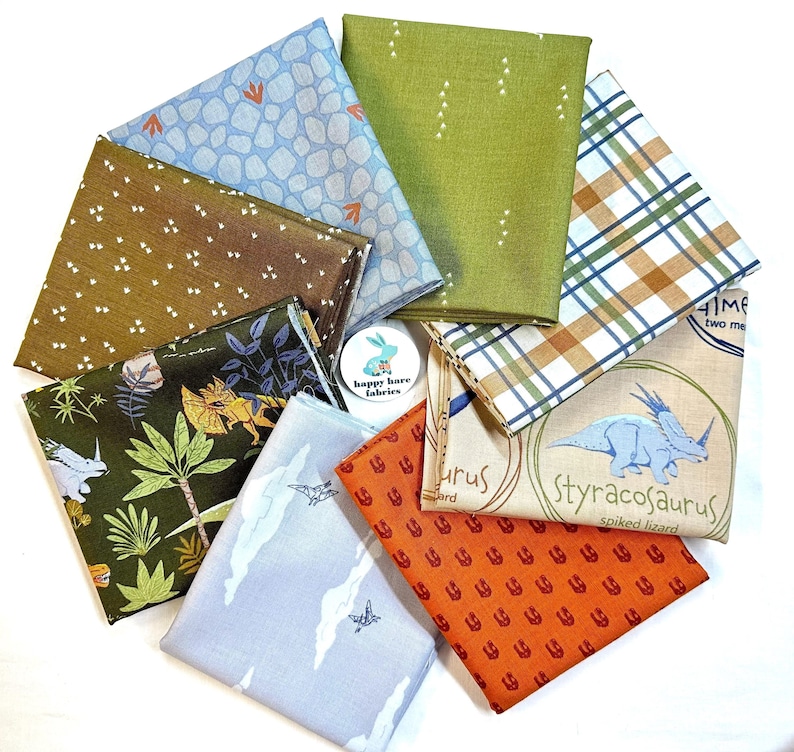 Cretaceous Dinosaur Fat Quarter Fabric Bundle