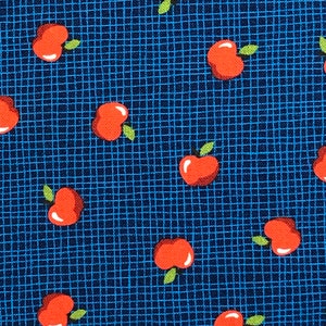 Down on the Farm Fabric - Apple Orchard Dark Blue by Michael Miller Fabrics - Cut to Size - 100% Cotton