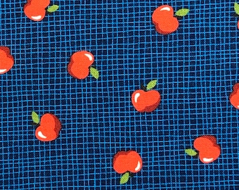Apple Orchard Fabric by Michael Miller: Dark Blue Gingham Cotton
