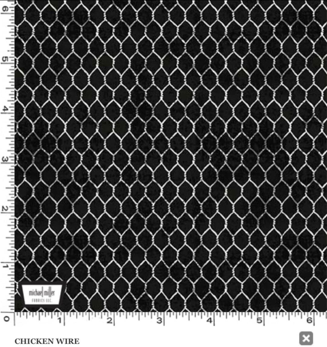 Chicken Wire Black Fabric by Michael Miller Chicken Fabric Farm Fabric Life is Better on
