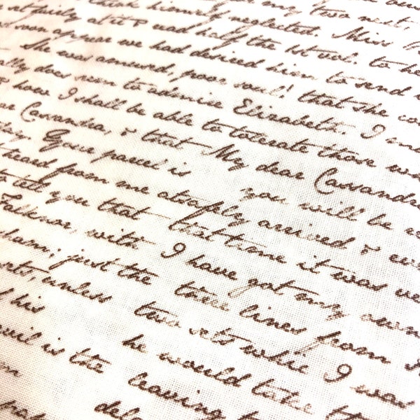 Correspondance - Jane Austen at Home - Text Fabric - Word Fabric - Historical Text Fabric par Riley Blake - Tissu par mètre - 100 % coton