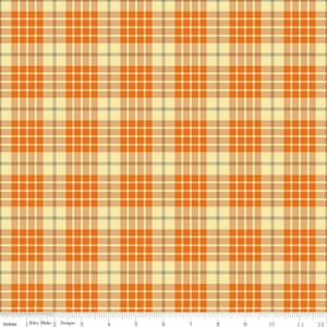 Awesome Autumn Plaid Orange - Fall Fabric - Autumn Fabric - By Sandy Gervasi For Riley Blake - 100% Quilting Cotton - Cut to Size