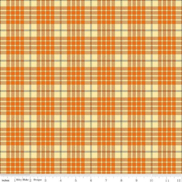 Awesome Autumn Plaid Orange - Fall Fabric - Autumn Fabric - By Sandy Gervasi For Riley Blake - 100% Quilting Cotton - Cut to Size