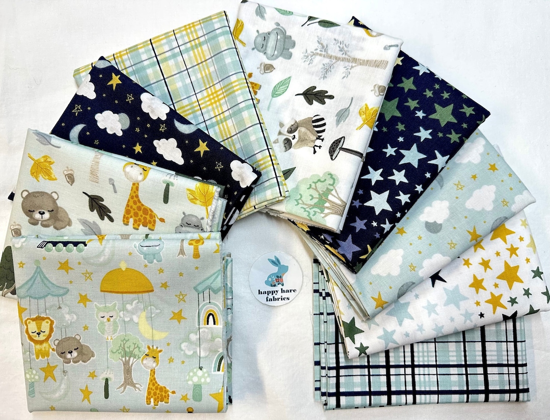 It's A Boy 9 Piece Fat Quarter Fabric Bundle by Riley Blake Boy's Baby