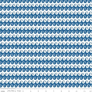 Blue Waves - Free as the Ocean par Lisa Audit pour Riley Blake Designs - 100 % coton à matelasser - Coupe sur mesure