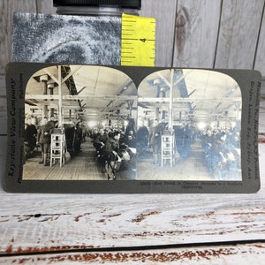 Antiquariato Vintage Keystone View Company Militare Stereoview Card Periodo di riposo nella caserma della società Southern Cantonment 19083 no. 55 Guerra mondiale