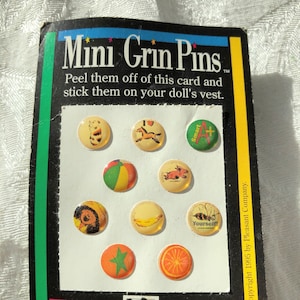 Vintage American Girl Mini Grin Pins muñeca accesorios pegatinas aliento 1995 Puffy pegatina The Pleasant Company