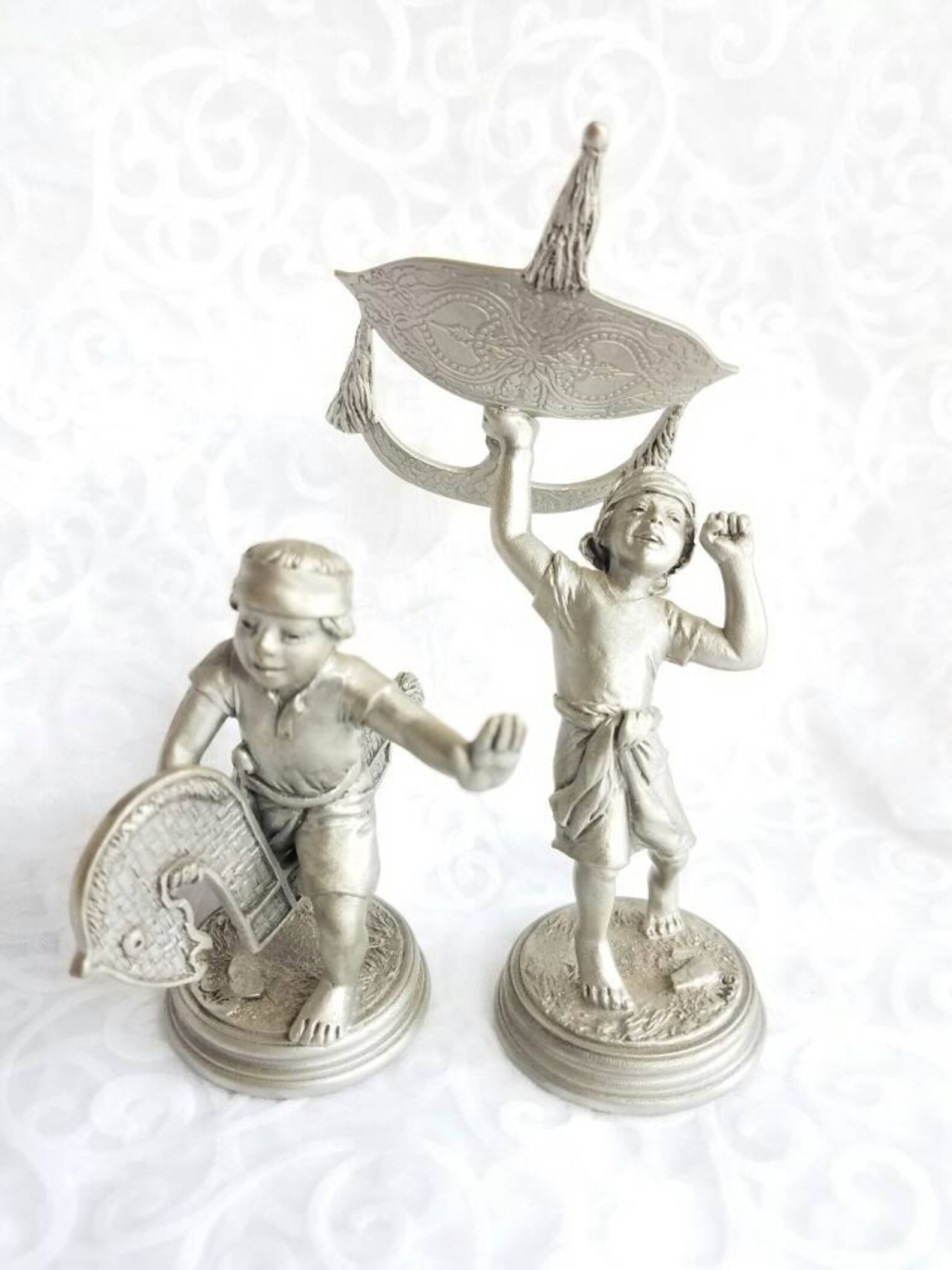 Vintage Pewter Boy Playing with Kite Tumasek pewter boy Etsy