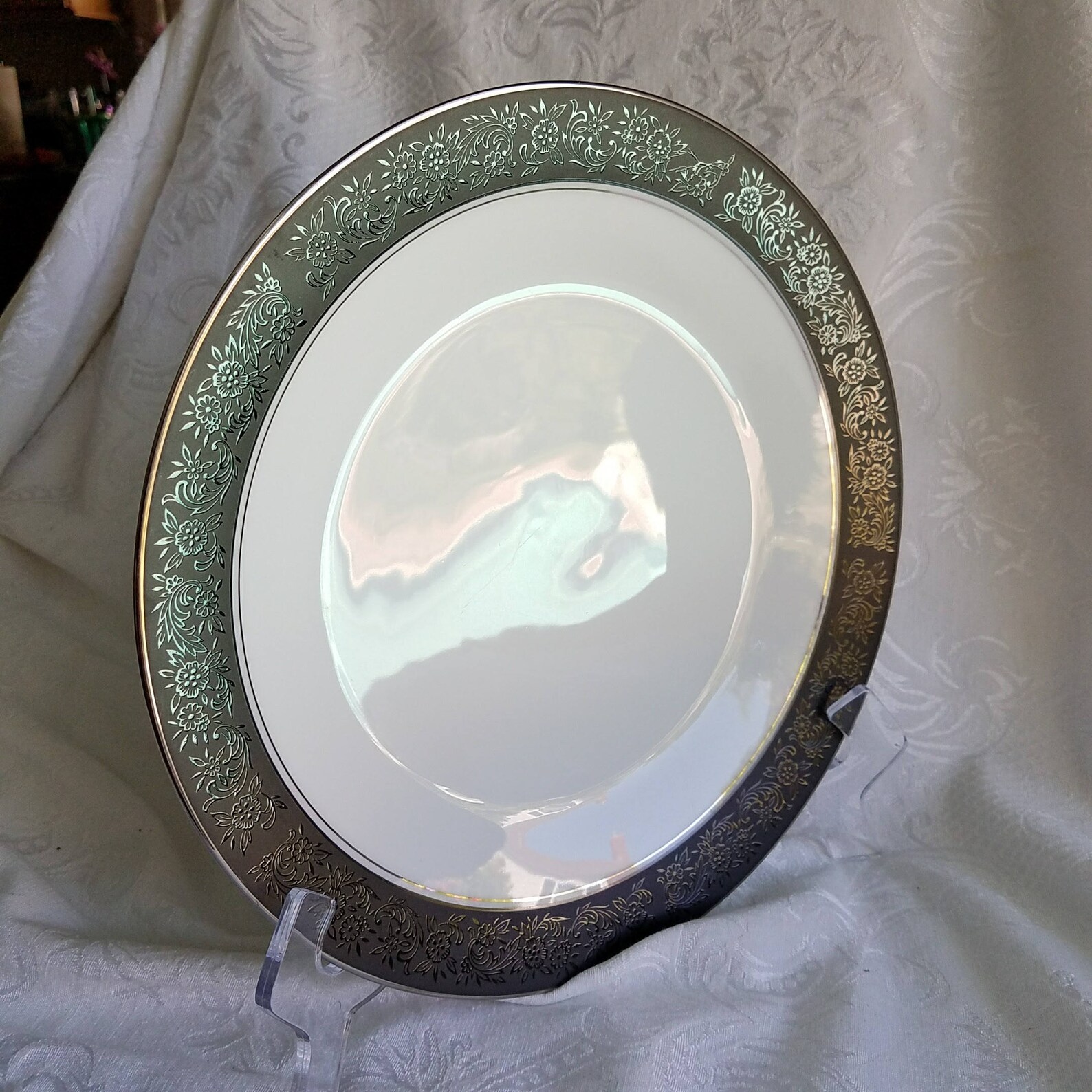 Vintage Noritake Dinner Plate Embossed Black Mirano 6878 10 Etsy