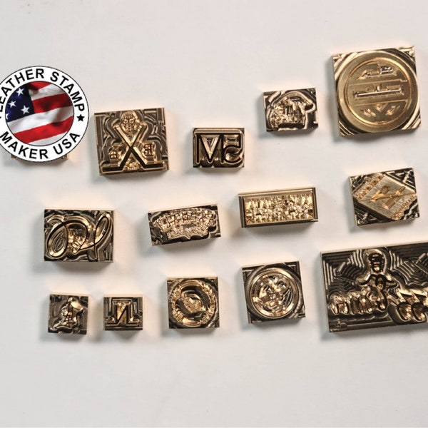 Custom Leather Stamps • Made in USA • 3/8 thick  Brass