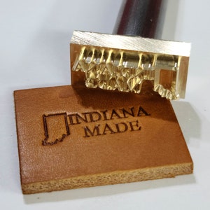 Indiana State Made Stamps, Made in the USA, Handle included