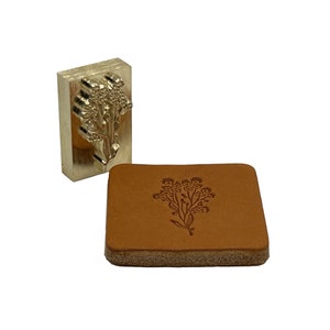 Botanical Style M • Made in the U.S.A Stamp • Made in USA • 3/8 thick  Brass