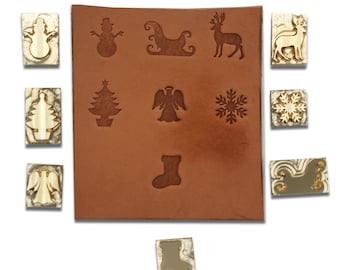 Christmas Brass Stamp Set A•Made in USA•Brass•Leatherwork•Branding•