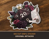 Warlock D20 Die-Cut Vinyl Sticker - D&D Dungeons and Dragons Tabletop RPG TTRPG Stickers